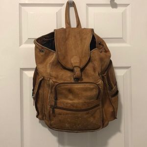 Vintage brow leather backpack